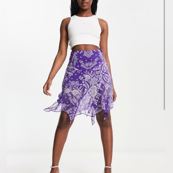 NWT Anthropologie Raga Out for a Ride Mini Skirt Purple Small - Picture 1 of 9